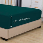 Elegant Comfort 1500 Premium Hotel Quality 18-21 Inches Deep - Extra Deep Pocket Single Fitted Sheet For High Mattress, Luxury And Softest, Smart Pocket - Wrinkle Free, California King, Marine Teal