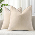 Decoruhome Spring Couch Throw Pillow Covers 20X20 Set Of 2, Decorative Soft Chenille Pillow Covers With Elegant Design For Sofa