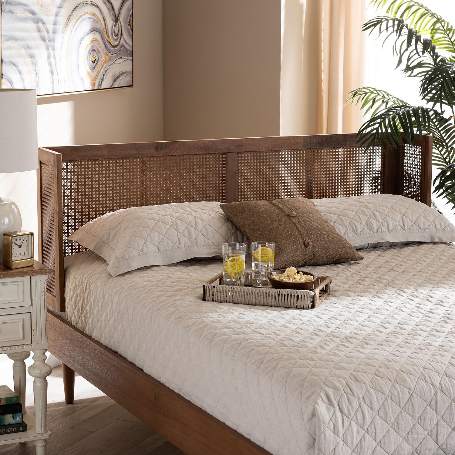 Baxton Studio Rina King Wood Headboard, 79.53-inch W x 9.84-inch D x 30.12-inch H, Ash Walnut (159-9817-HiT)
