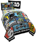 Jay Franco Star Wars Classic Grid 5 Piece Queen Bed Set - Includes Reversible Comforter & Sheet Set - Bedding Features Luke Skyw