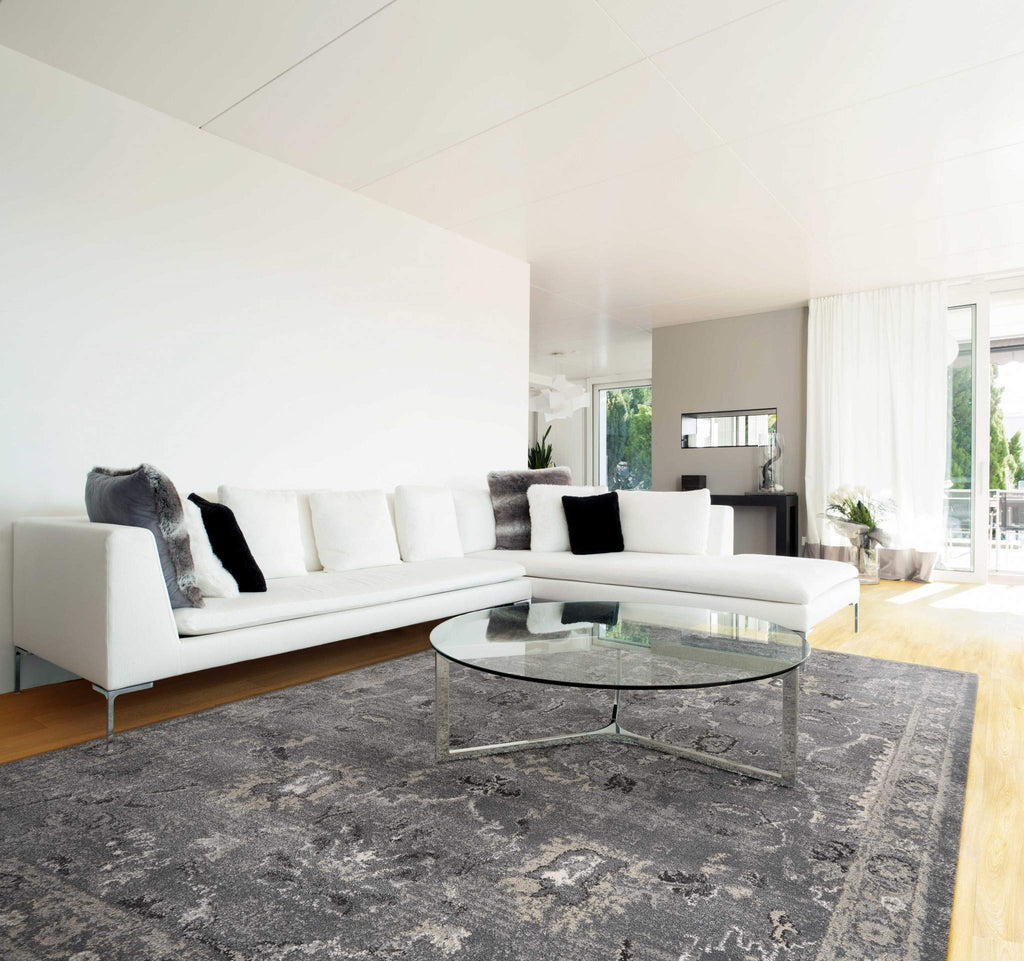 HomeRoots Decor 8'10-inch x 13' Polypropylene Grey Area Rug