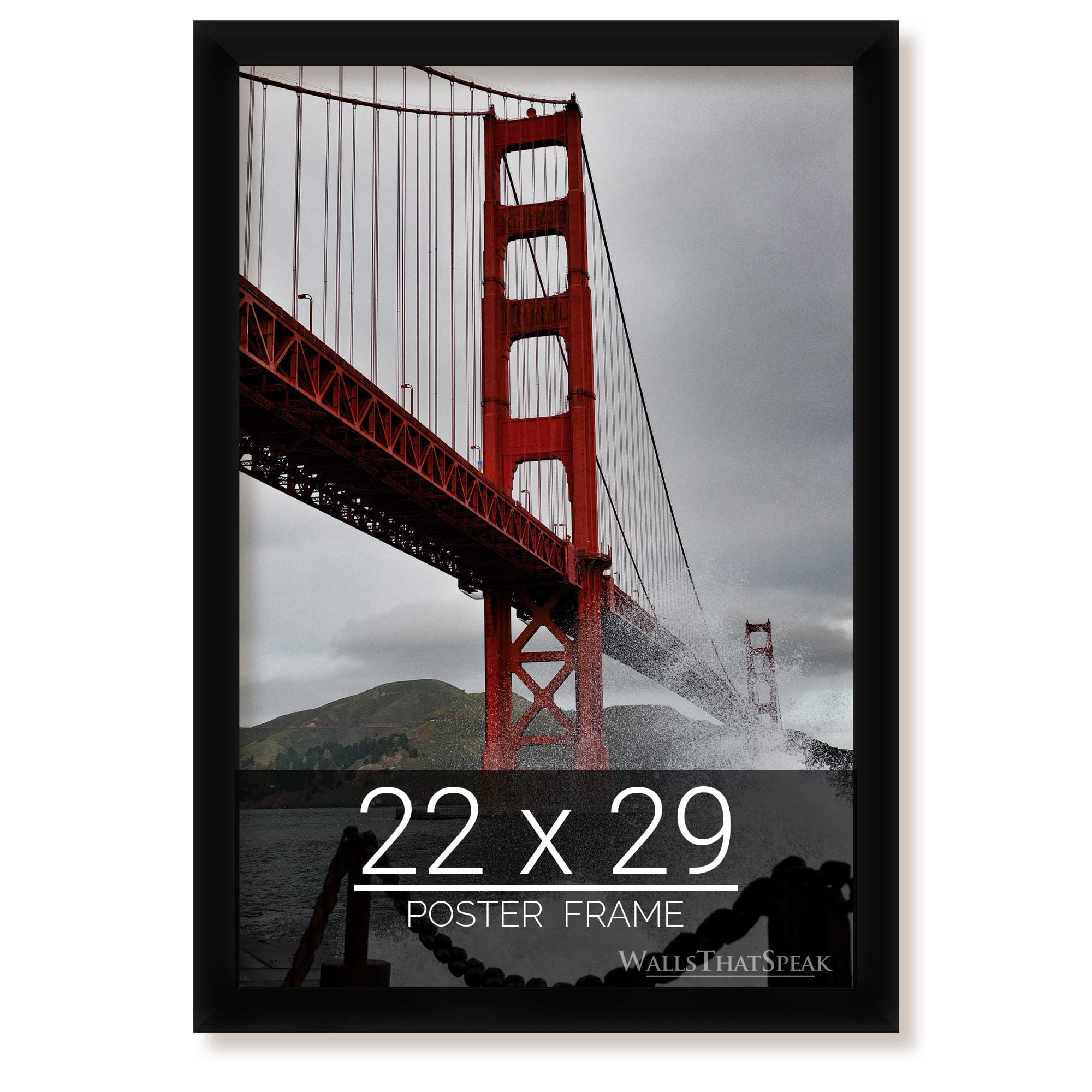 wallsthatspeak 22x29 Black Picture Frame for Puzzles Posters Photos or Artwork