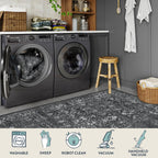 Lahome Black Rug For Living Room Washable Area Rugs For Living Room 4X6,Non Slip Floor Rugs For Living Room Stain Resistant Dini