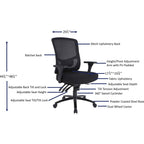 Lorell, LLR40210, Big & Tall Black Mesh Back Chair
