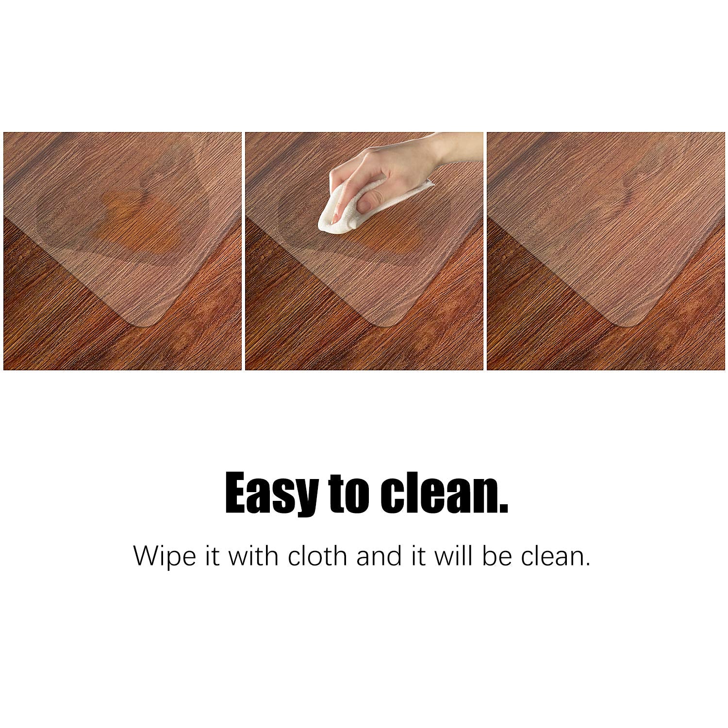 Azadx Clear Office Chair Mat 36'' X 48'', Durable Desk Chair Mat For Hardwood Floor, Heavy Duty Plastic Office Floor Mat Under Rolling Chairs For Easy Glide And Protection (36' X 48' With Lip)