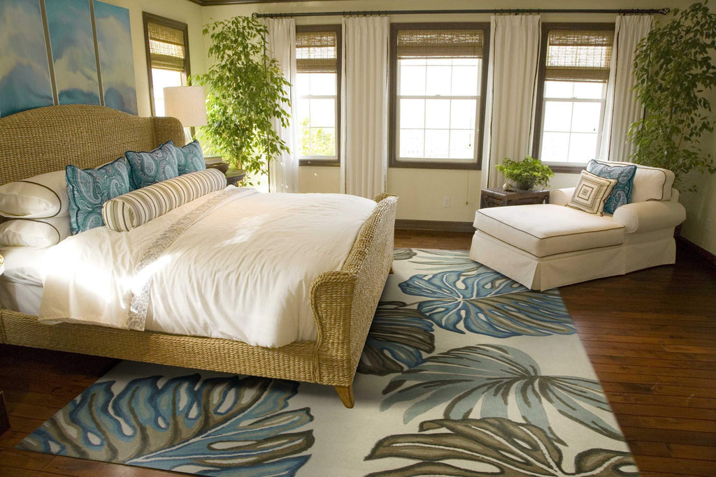HomeRoots Wool 10' Ivory Hand Tufted Tropical Monstera Indoor Runner Rug
