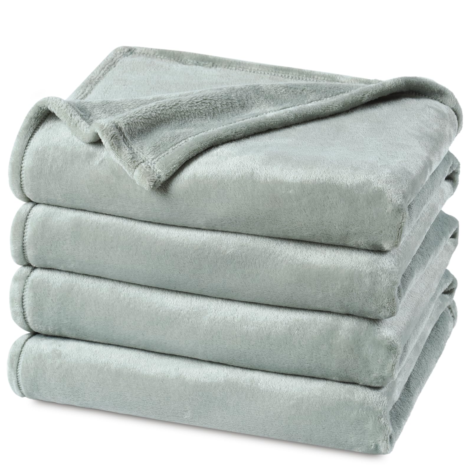 Phf Ultra Soft Fleece Blanket King Size, No Shed No Pilling Luxury Plush Cozy 300Gsm Lightweight Blanket For Bed, Couch, Chair, Sofa Suitable For All Season, 108' X 90', Sage Green
