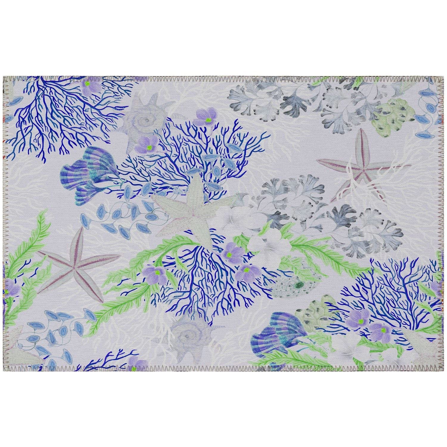 Seabreeze Sz1 Purple Coastal Rug Rectangle 9' X 12'