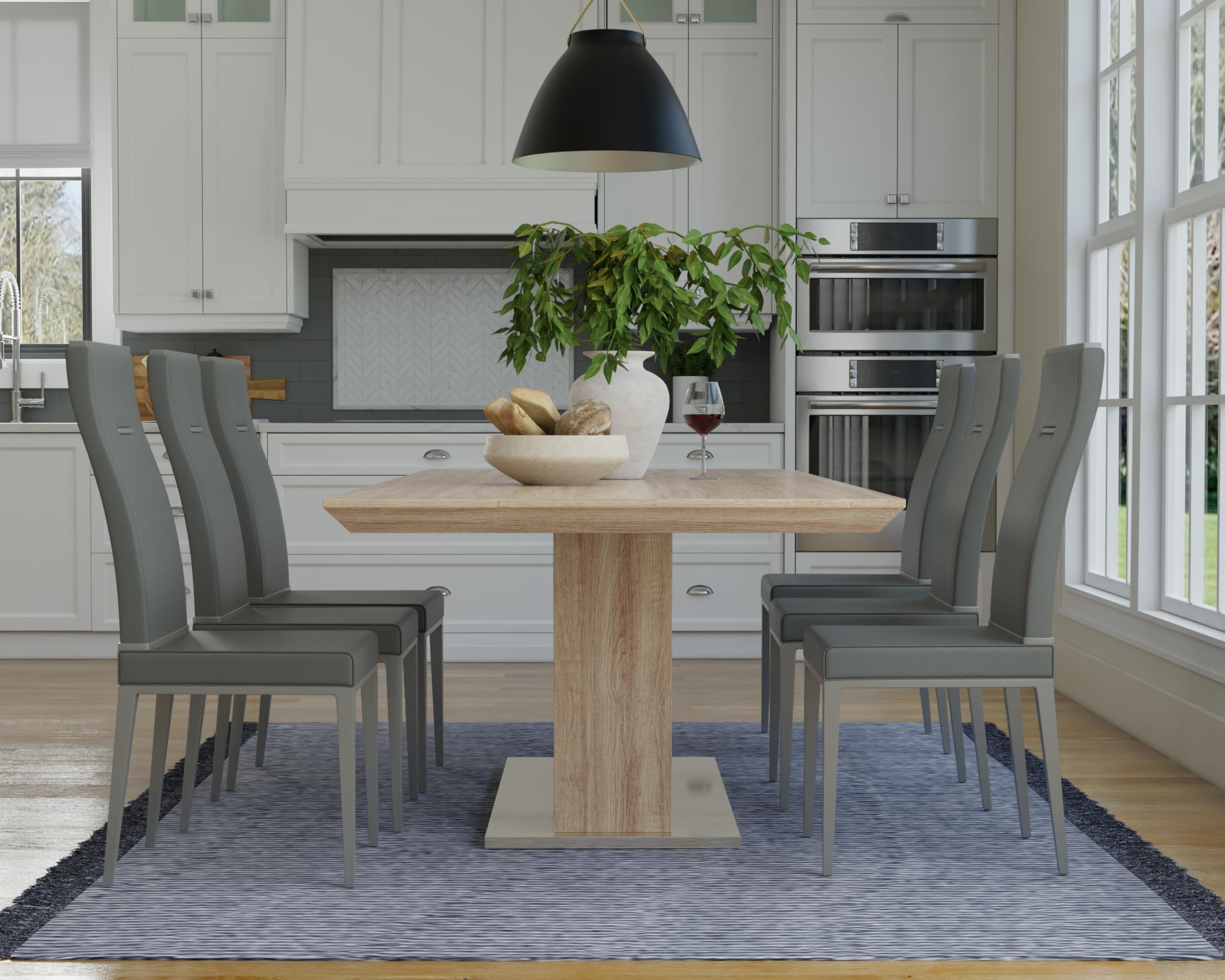 Neos Modern Furniture T1037SN Dining Table, Sonoma