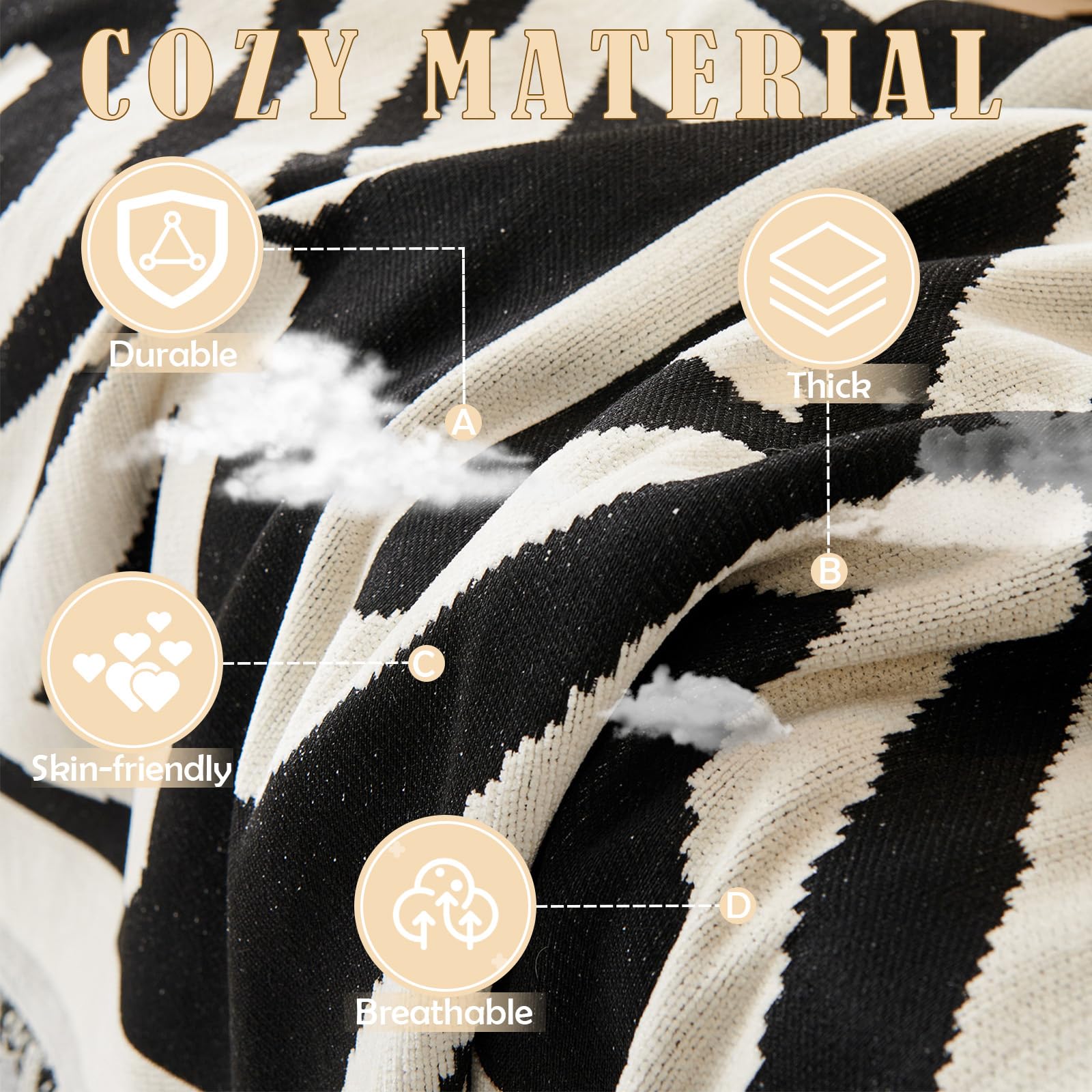 Handontime Boho Sofa Covers For Dogs Black Couch Sofa Covers For 3 Cushion Couch Sofa Beige Chenille Sofa Slipcover Couch Covers For Sectional L Shaped Couch Pets Protector Furniture Covers, 91' X118'