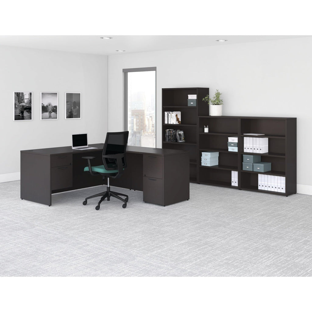 Lorell Prominence 2.0 Espresso Laminate Box/Box/File Left-Pedestal Desk