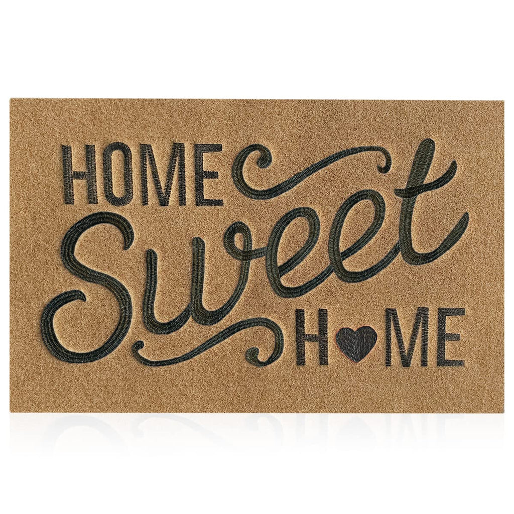 AAZZKANG Brown Welcome Mats for Front Door Home Sweet Home Door Mat Outdoor Indoor with Non Slip Rubber Backing Easy to Clean Ou