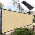 Royal Shade Custom Size 6' X 200' Beige Fence Privacy Screen Windscreen Cover Netting Mesh Fabric Cloth - Cable Zip Ties Include