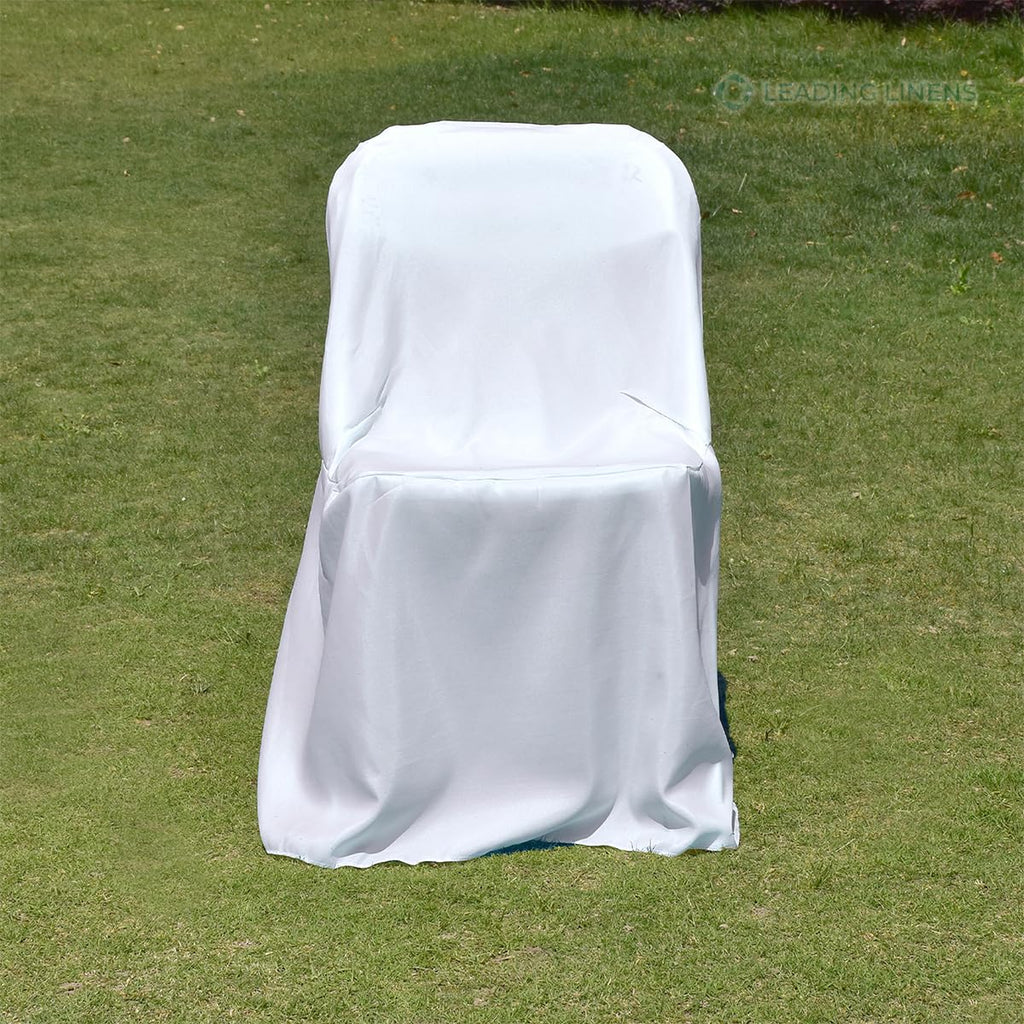 Sparkles Make It Special 150 Pc Polyester Folding Chair Covers - Wedding Reception Banquet Party Restaurant - White