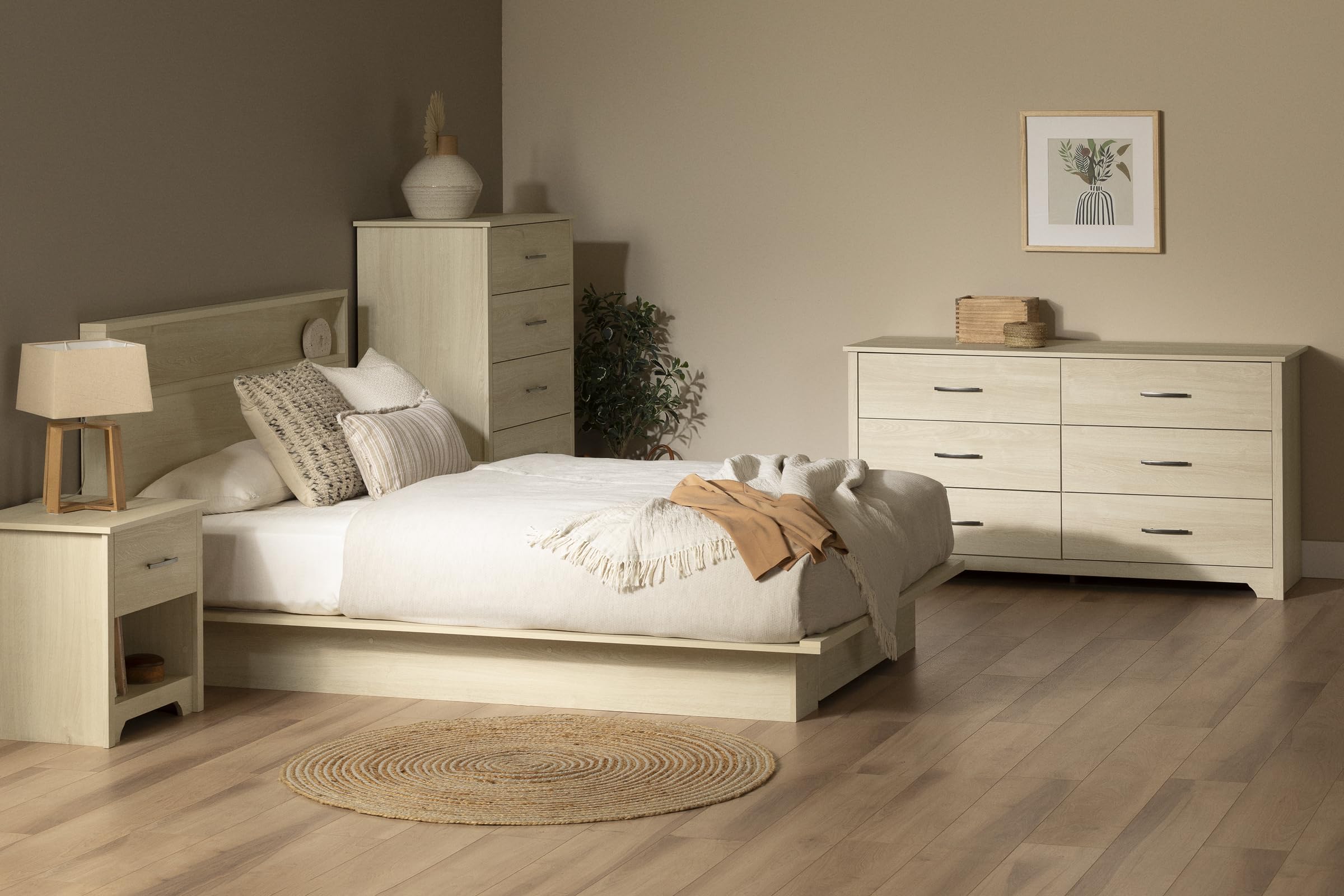 South Shore Fusion 5-Drawer Chest, Bleached Oak