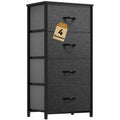 Dwvo 4 Drawers Dresser, Small Dresser For Bedroom, Fabric Storage Tower, Chest Of Drawers, Organizer Unit For Closets, Living Room, Sturdy Steel Frame, Wooden Top, Easy Pull Handle