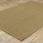 HomeRoots Polypropylene 2’x4’ Solid Tan Indoor Outdoor Scatter Rug