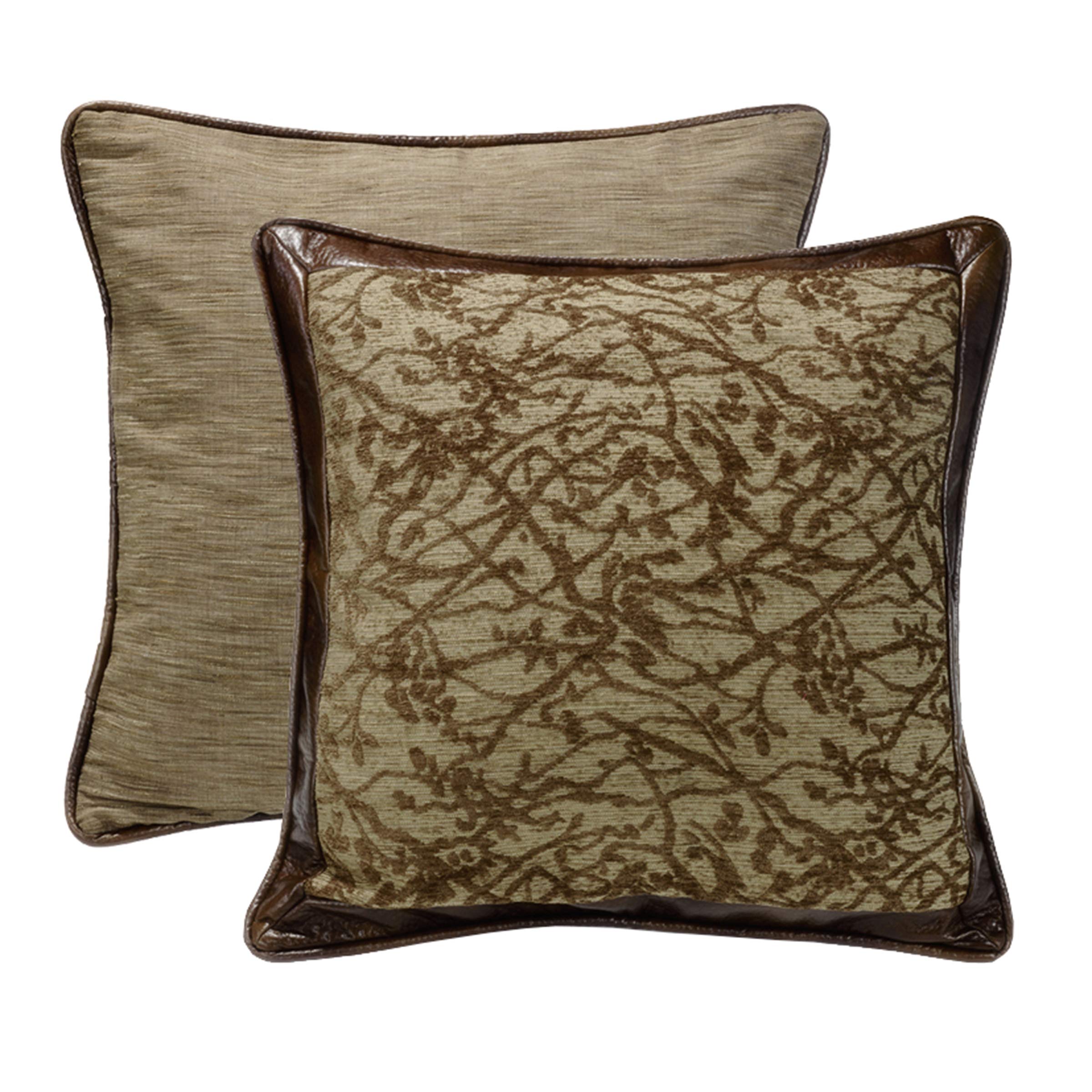 Paseo Road By Hiend Accents Highland Lodge Euro Sham Pillow Case, 27X27 Inch, Tree Pattern, Rustic Cabin Lodge Western Style