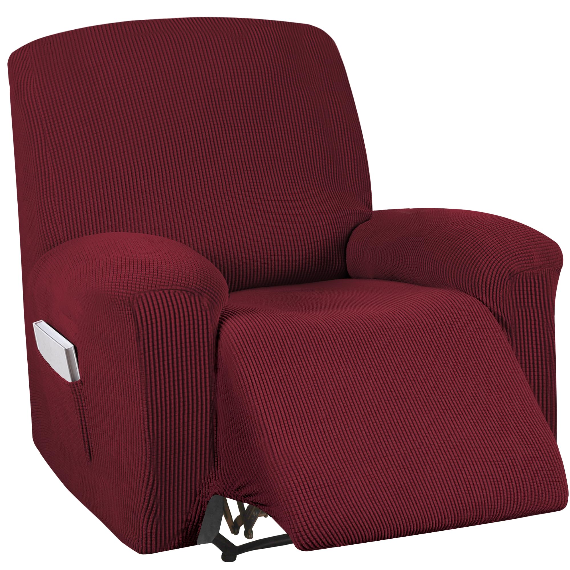 Turquoize Stretch Recliner Cover Recliner Chair Cover Recliner Slipcover 1-Piece Sofa Cover With Side Pocket Jacquard Sofa Furni
