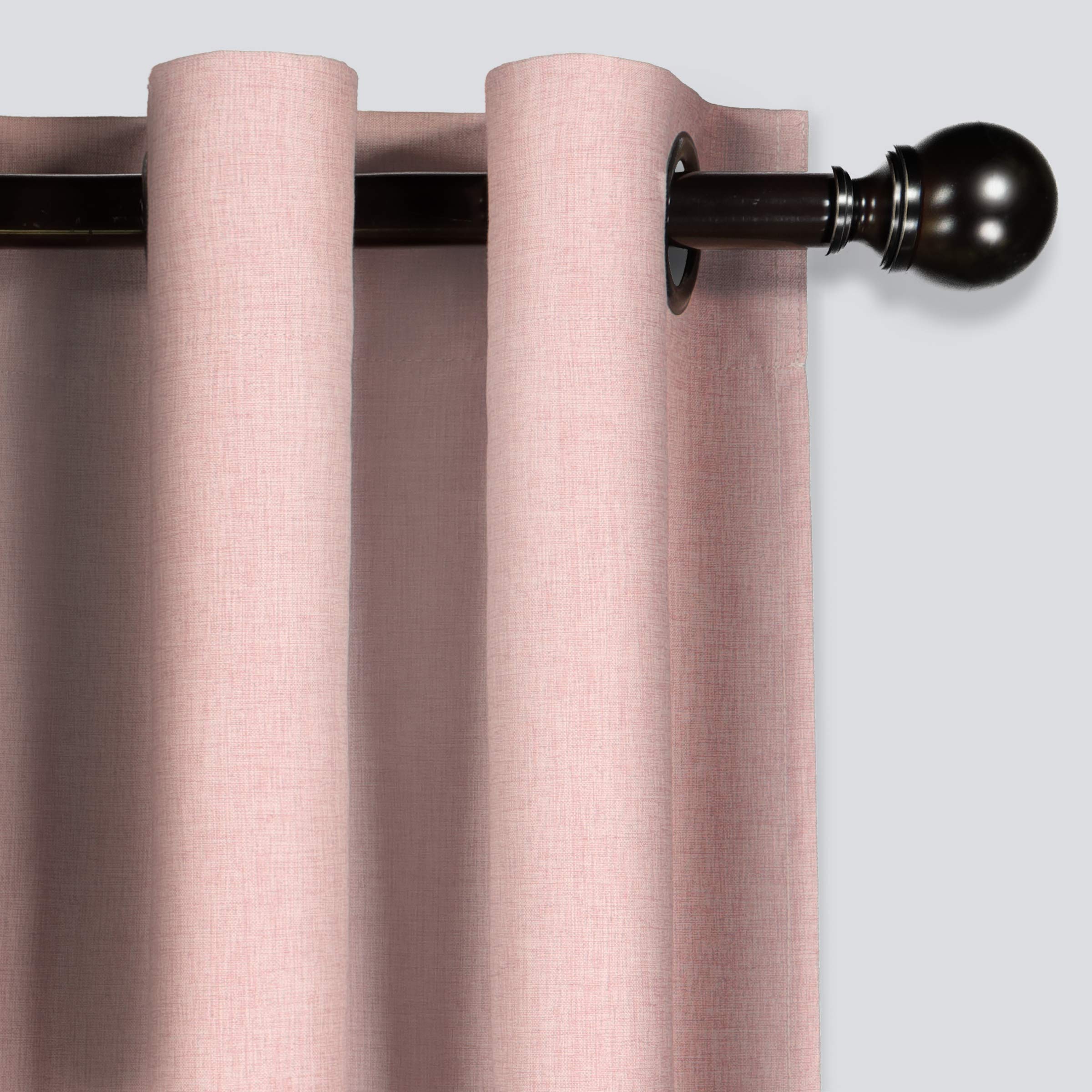 Eclipse Gabriella Grommet Top Curtains For Bedroom, Single Panel, 40'' X 63'', Blush