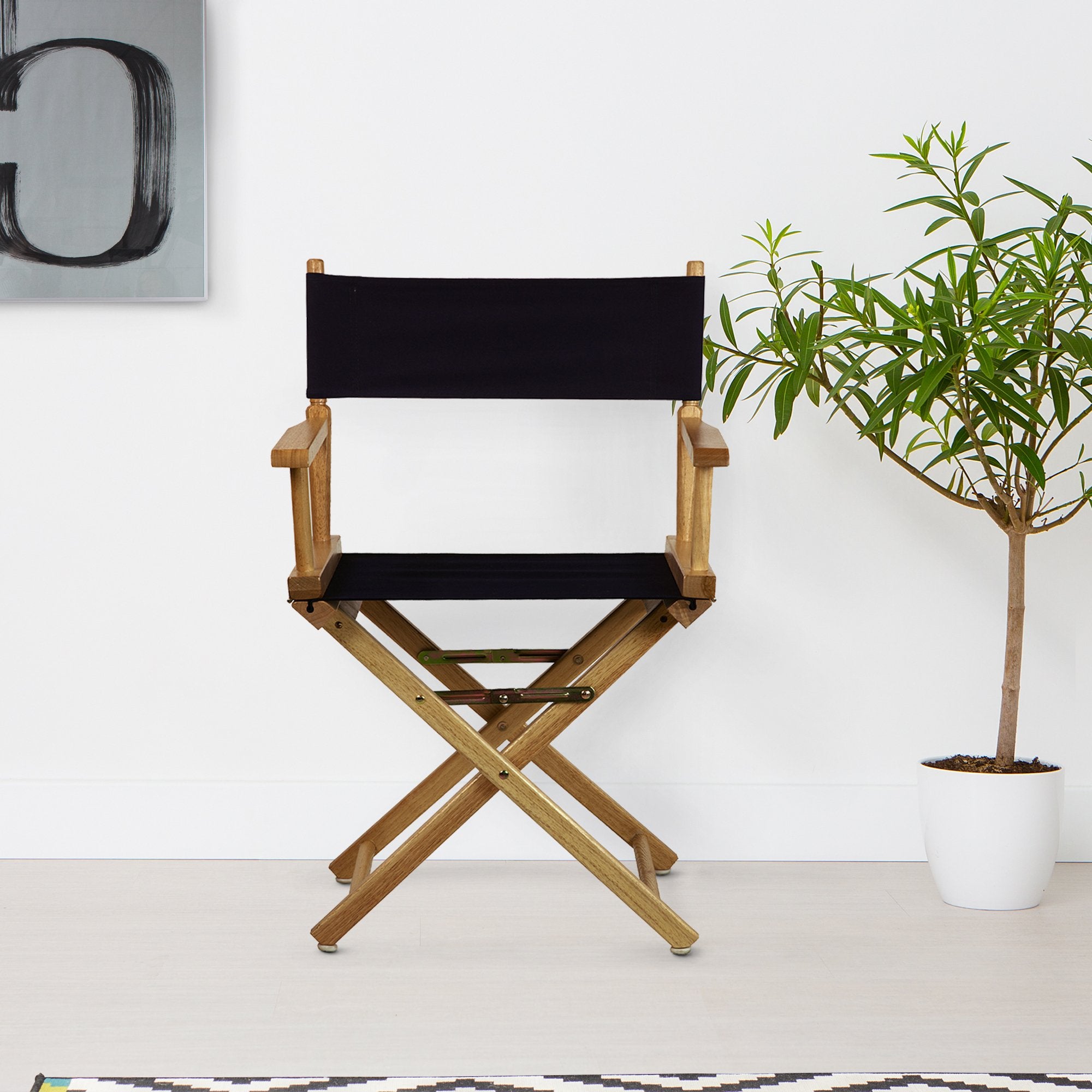 Casual Home 18" Director'S Chair Natural Frame With Navy Canvas