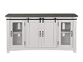 Martin Svensson Home Rustic 65” Solid Wood Tv Stand With Storage, White Stain With Grey Stain Top