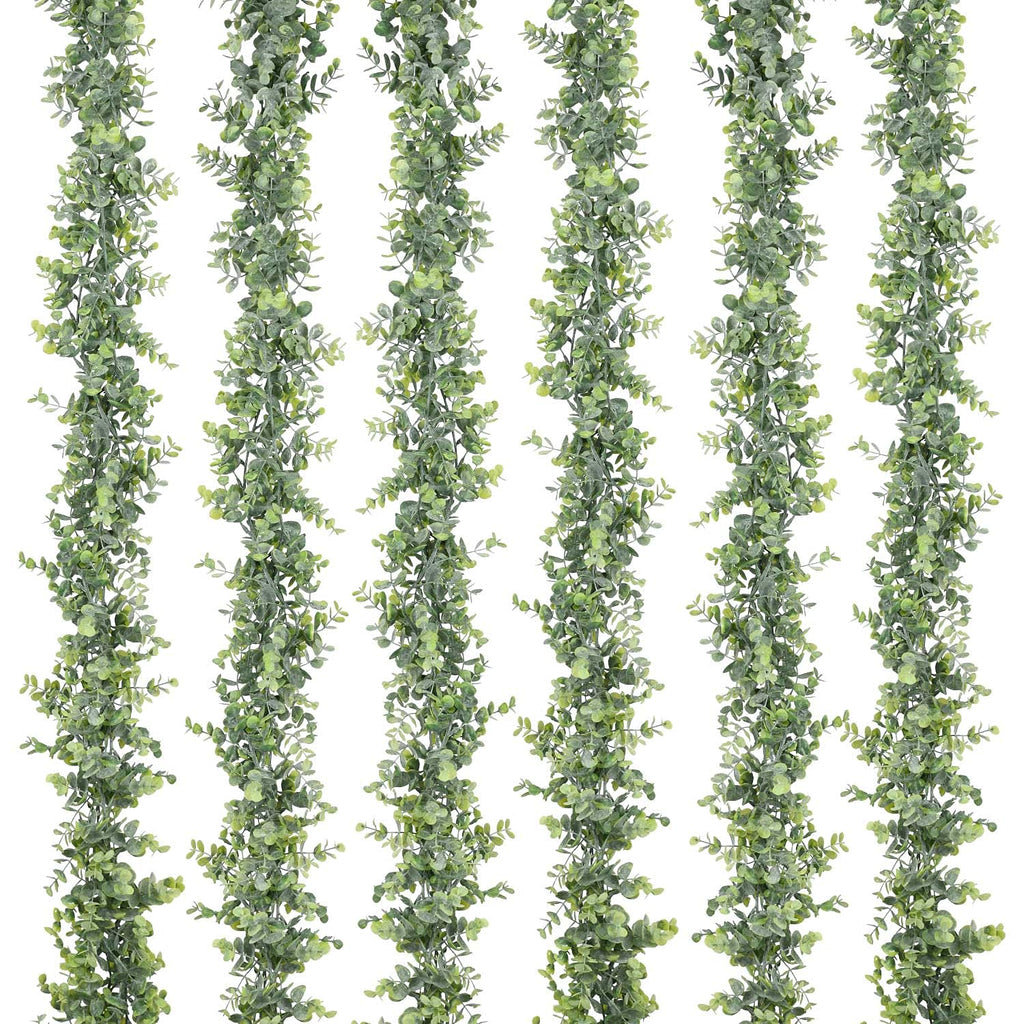 Lvydec 6 Pack Artificial Eucalyptus Garland, Fake Eucalyptus Greenery Garland Wedding Backdrop Arch Wall Decor, 6 Feet/Strand Fa
