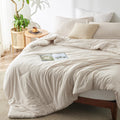 Bedsure Oversized King Comforter Set - Beige Oversized King Size Comforter, Soft Bedding For All Seasons, Cationic Dyed Bedding