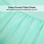 4 Piece Bed Sheet Set (Queen,Mint) 1 Flat Sheet,1 Fitted Sheet And 2 Pillow Cases,Brushed Microfiber Luxury Bedding With Deep Pockets
