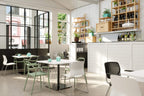 Kfi Seating Kool Series Polypropylene Stack Chair With Perforated Back, Black Finish