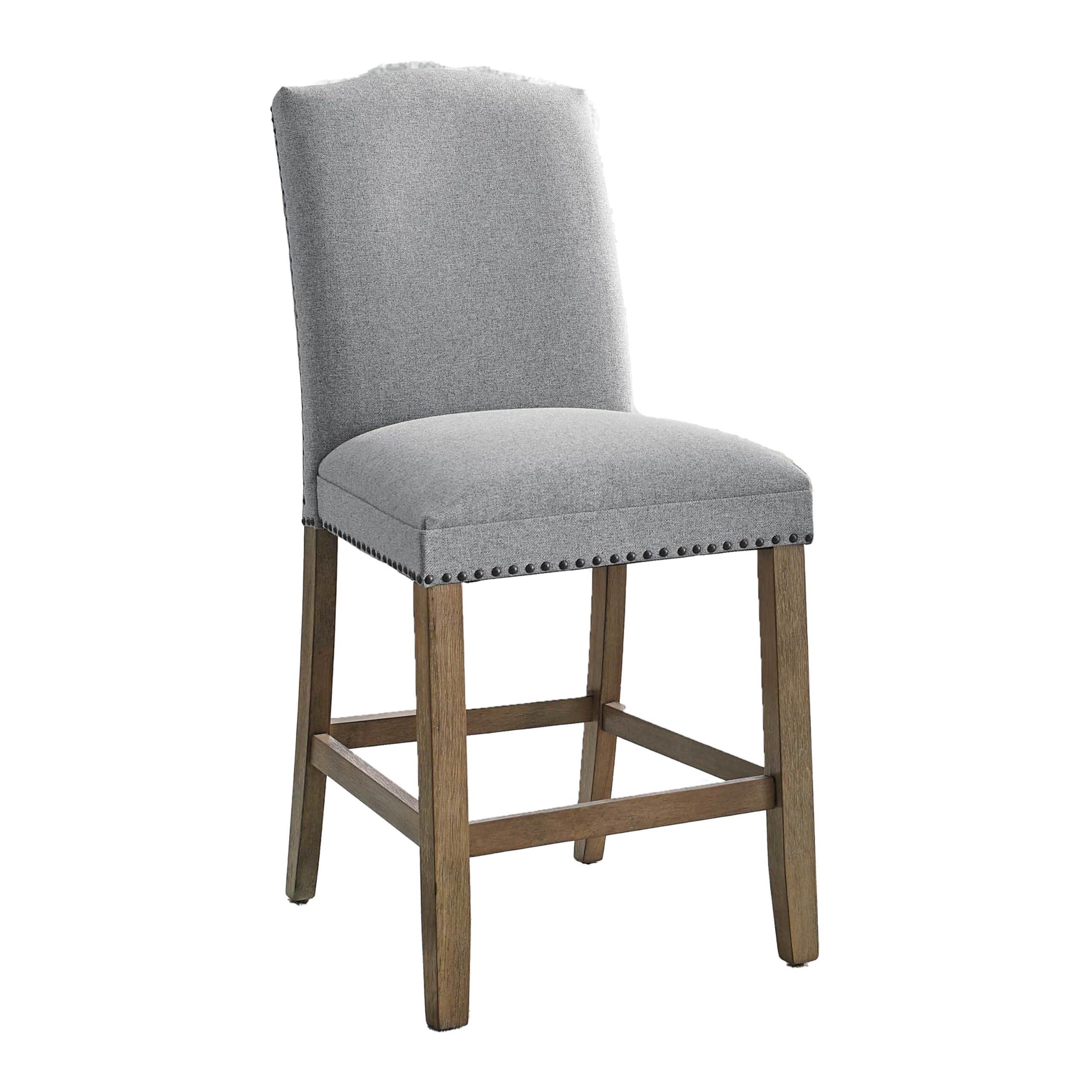 Steve Silver Furniture Grayson Gray Marble Counter Table Set 5pc, Rectangular Gray 860-Inch Marble Table with 4 Upholstered Counter Chairs, with Bottom Storage, 60" L x 40" W x 36" H, Grey