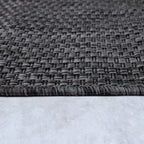 Solid Outdoor Rug For Patio Or Balcony Waterproof In Mottled Anthracite, Size: 6'7' Round
