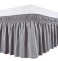 Biscaynebay Wrap Around Bed Skirts For King & Cal King Beds 22' Long Drop, Silver Grey Adjustable Elastic Dust Ruffles Easy Fit