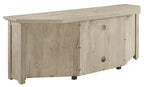 Crosley Furniture Camden Corner TV Stand for 65+ inch TVs, Entertainment Center with Storage Shelves, Frosted Oak