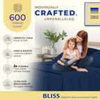 Thread Spread Luxury Egyptian Cotton Twin Stripe Sheet Set - 600 Thread Count Extra Long Staple 3 Pc Set, Twin Damask Sheets, Soft, Cooling Sateen Weave Striped Sheets Upto 18' Deep Pocket - Navy Blue