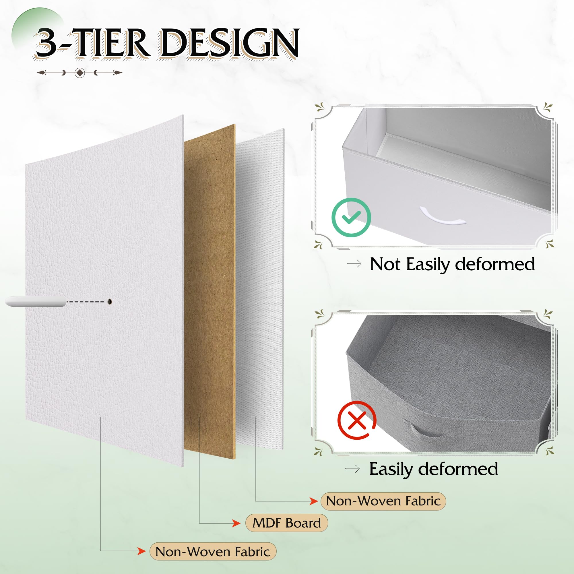 WLIVE Tall Dresser 10 Drawers Fabric MDF Board White 39.4"x39.4" ASNG084WXF