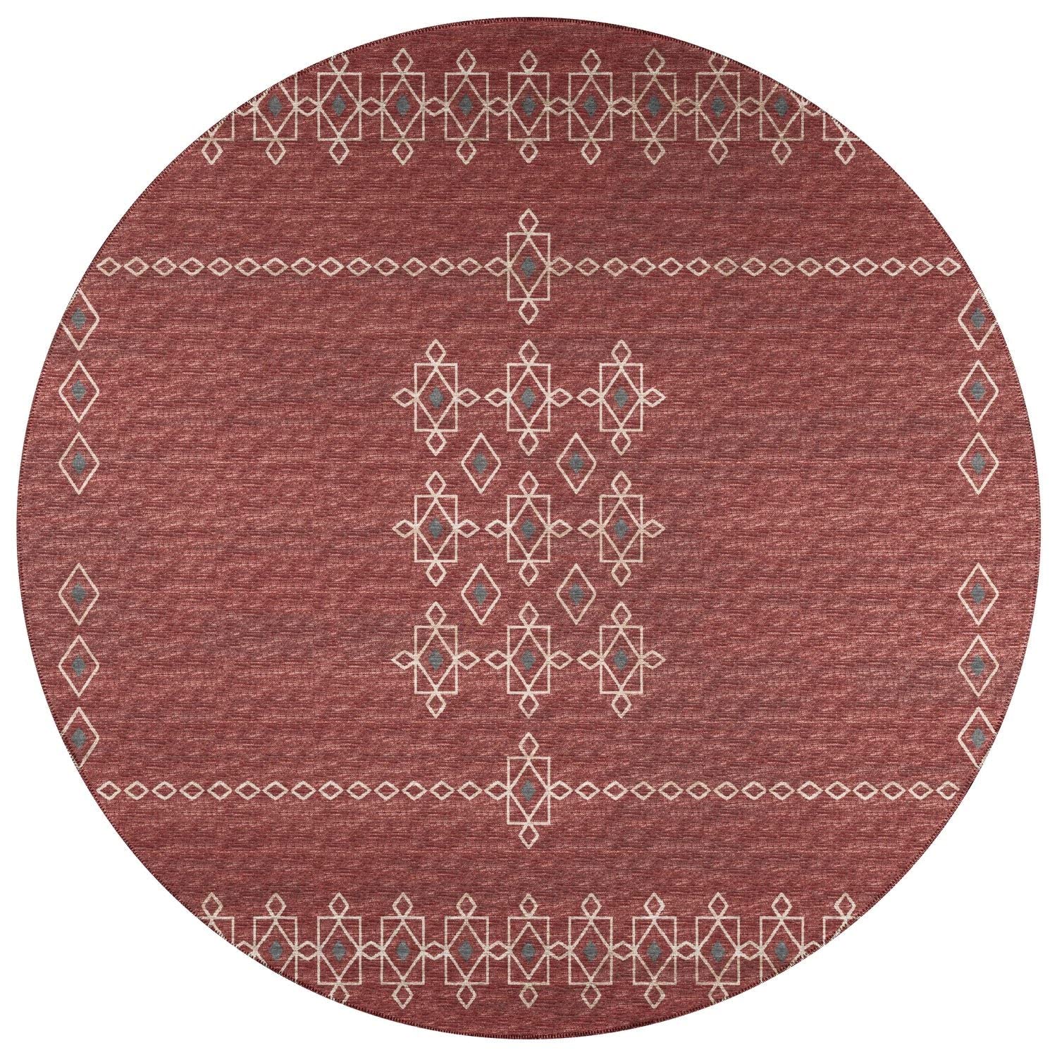 Sedona Sn3 Red Transitional Rug Round 8' X 8'
