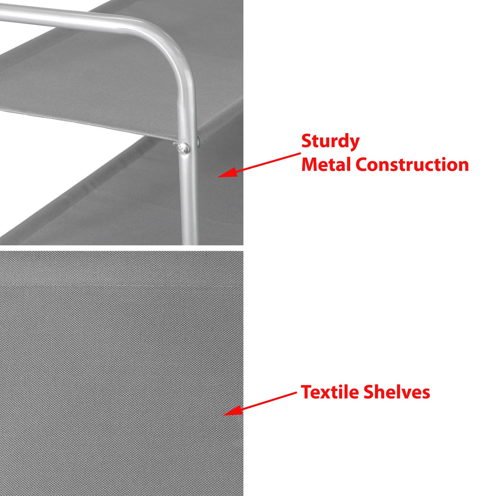 Simple Houseware 2-Tier Shoe Rack Storage Organizer, Grey