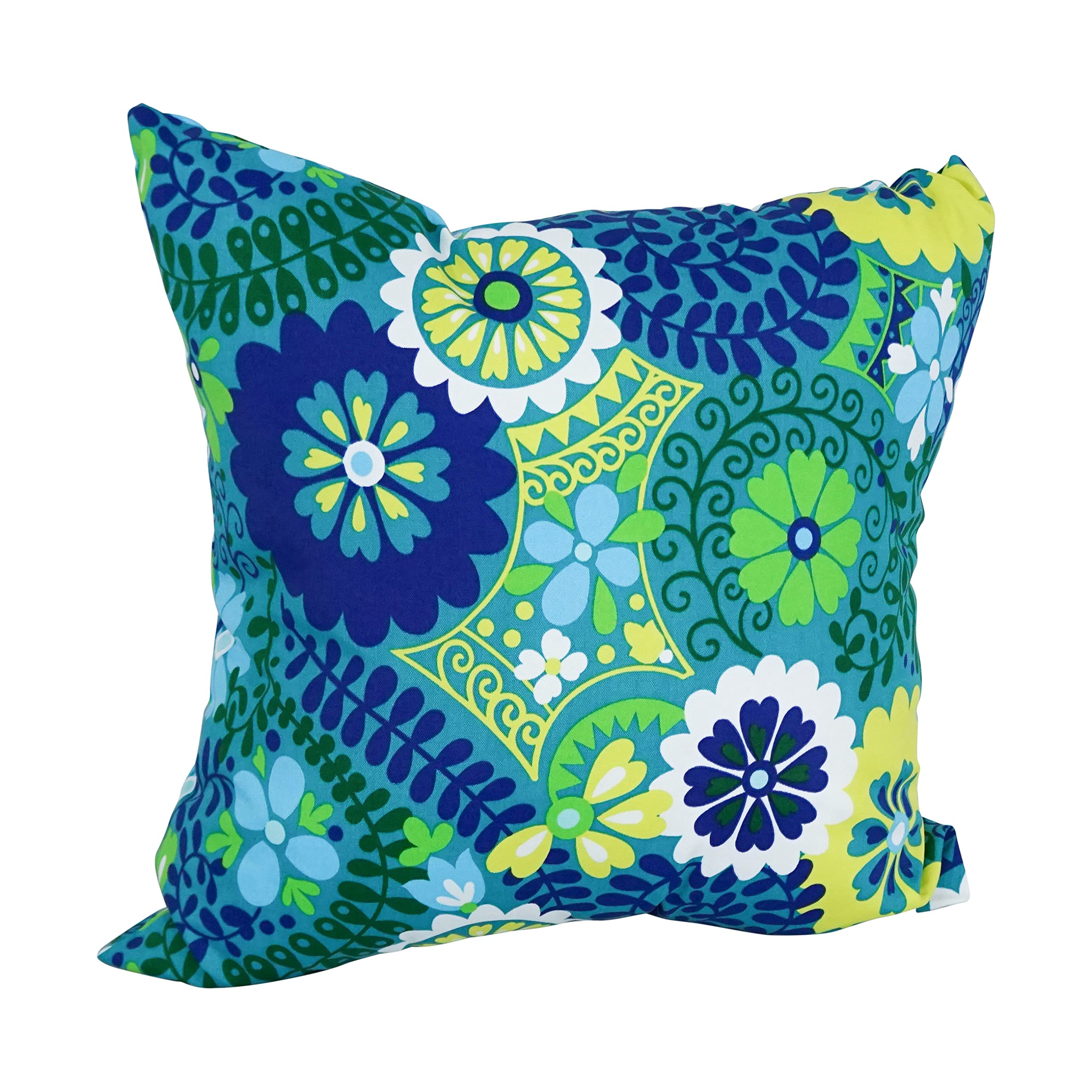 Blazing Needles Square Indoor/Outdoor Throw Pillow, 25", Luxury Azure 2 Count