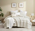 B2Ever Boho Light Beige Quilt King Size Bedding Sets With Pillow Sham, Bohemian Lightweight Soft Bedspread Coverlet, Quilted Bla