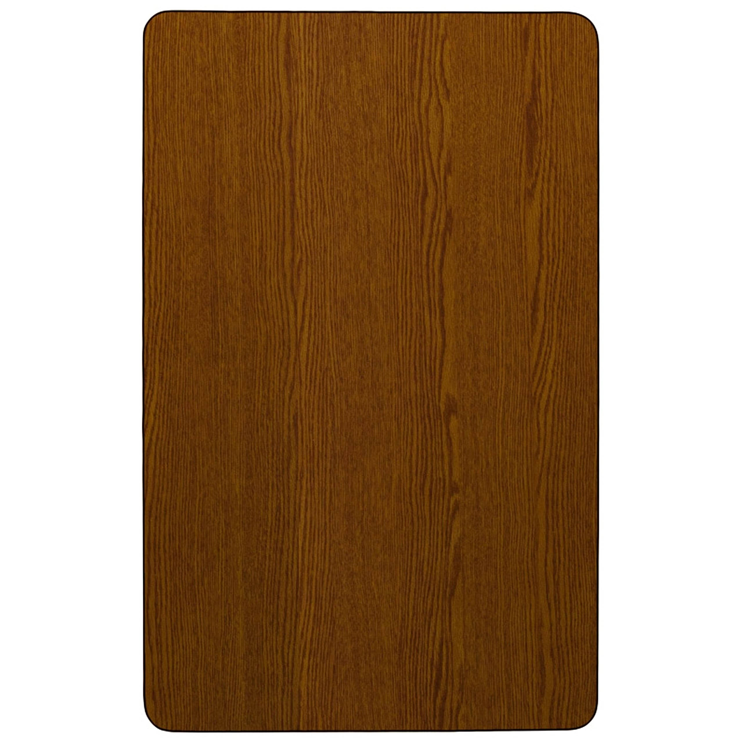 Flash Furniture Wren 24''W x 60''L Rectangular Oak HP Laminate Activity Table - Standard Height Adjustable Legs