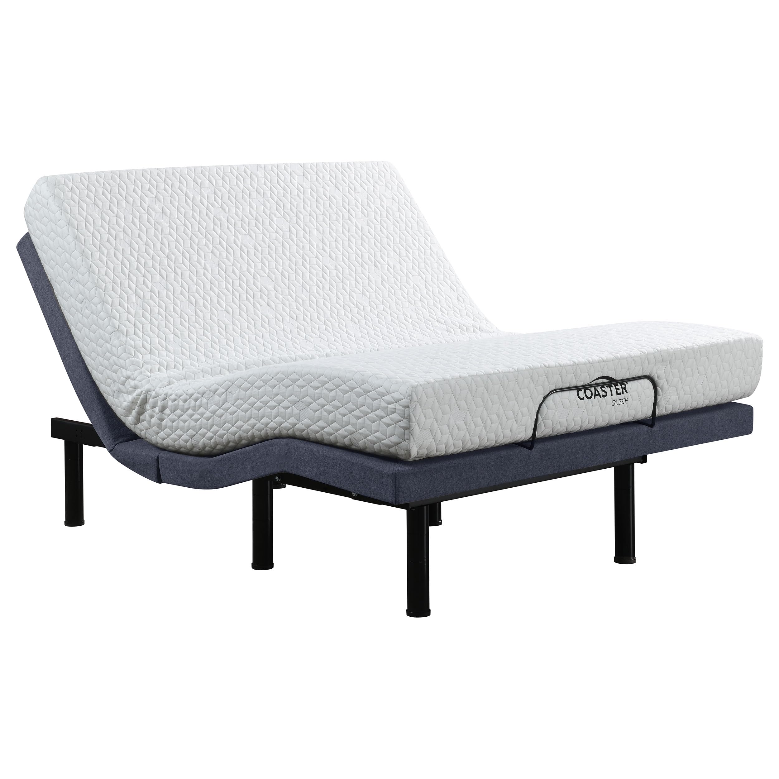 Coaster Home Furnishings Clara Contemporary Twin XL Extra Long Size Upholstered Adjustable Bed Base with Wireless Remote Height Adjustable Legs Easy Assembly Black 350131TL