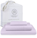 Threadmill 500 Thread Count Twin-XL Size Damask Stripe, 3 Pc Luxury Cotton Sheet Set, Breathable & Silky Soft Lilac Sheets with 