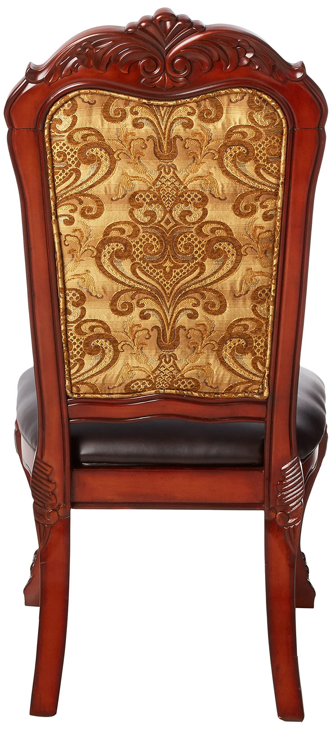Acme Dresden Dining Side Chair in PU and Cherry Oak (Set of 2)
