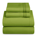 Hearth & Harbor Rv Short Queen Size Sheets - 4 Piece Bed Sheet Set, Hotel Luxury Double Brushed Bed Sheets - Extra Soft Bedding Sheets & Pillowcases, Short Queen, Calla Green
