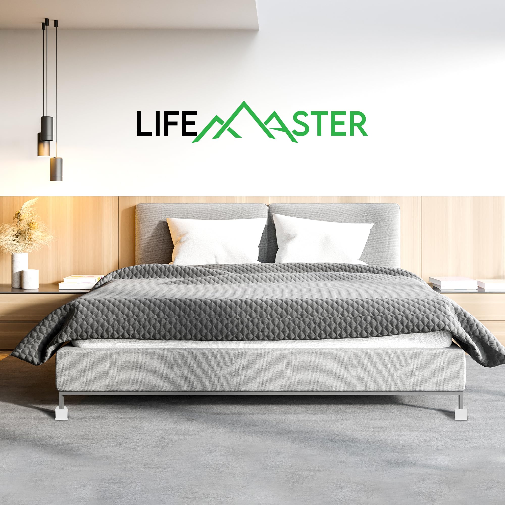 Lifemaster Furniture Riser Set - 4 Pieces Non-Slip Design Furniture Leg Riser Fits With Bed, Chair, Table, Sofa, Desk, And Couch