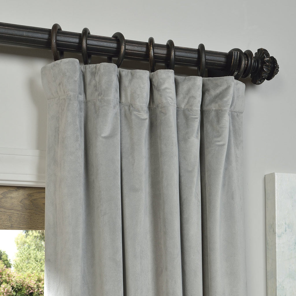 Hpd Half Price Drapes Signature Velvet Thermal Blackout Curtains For Living Room 84 Inch Long (1 Panel) Rod Pocket Insulated Blackout Curtains For Bedroom Window Curtains, 50W X 84L, Silver Grey