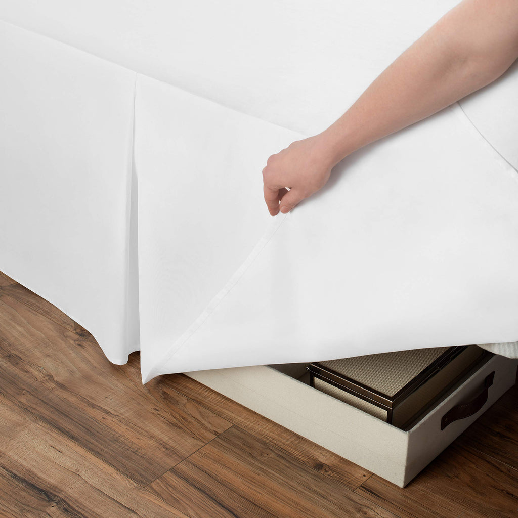 Spacemaker Extra-Long 21'' Drop Length Bed Skirt, Twin, White