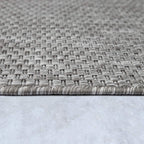 Solid Outdoor Rug For Patio Or Balcony Waterproof In Mottled Grey, Size: 6'7' Square