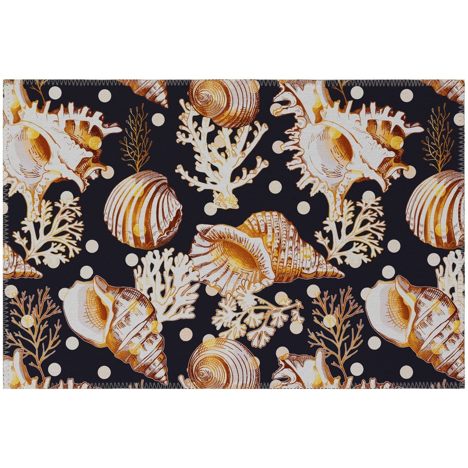 Seabreeze Sz6 Black Coastal Rug Rectangle 3' X 5'